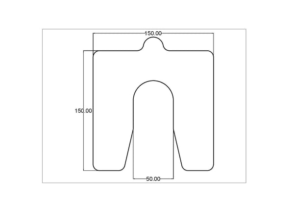 0.05mm Precut Alignment Slotted Shim 150x150 Slot 50mm Pack of 10 - Shim Stock Metals UK